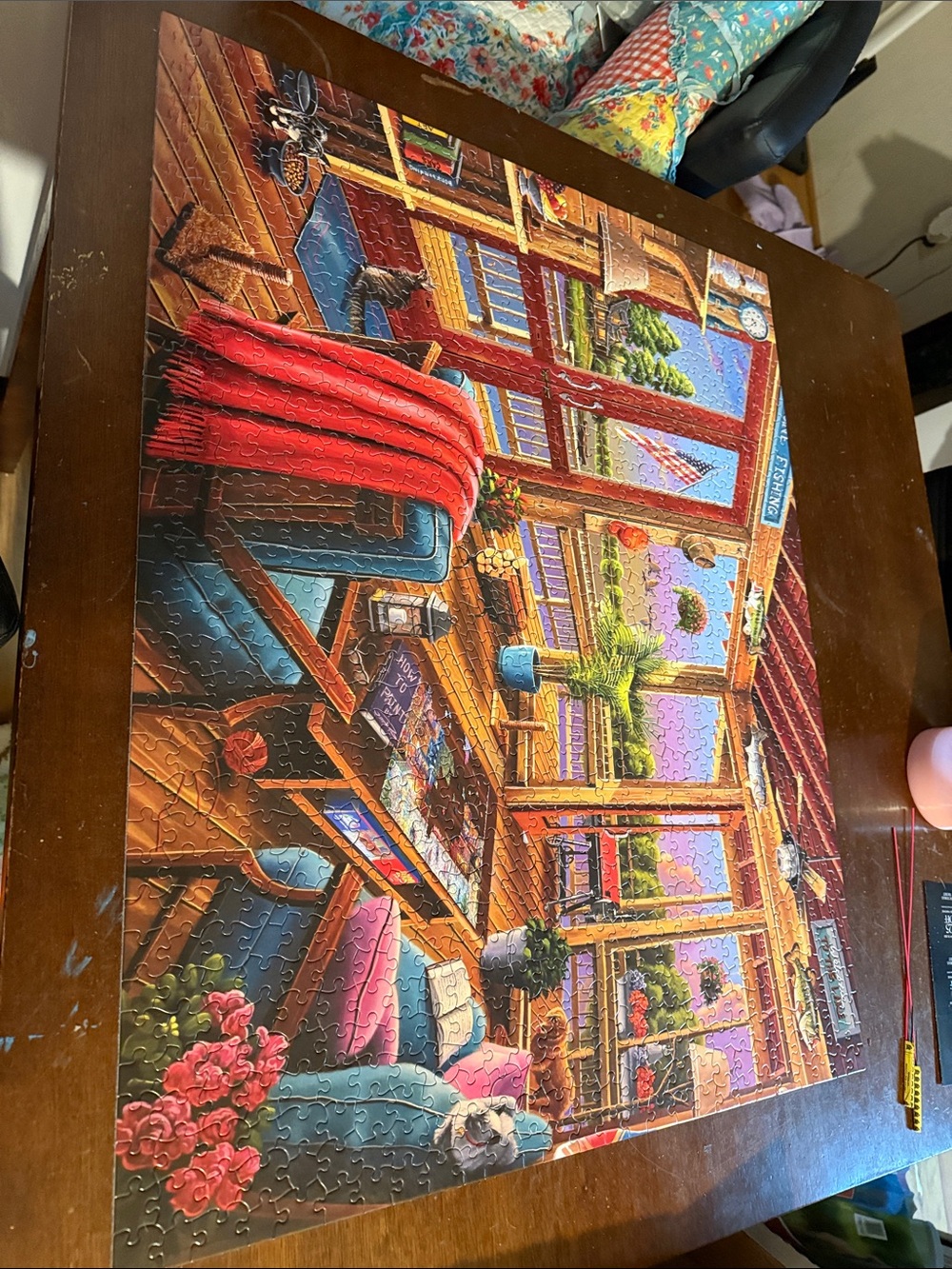 White Mountain 'Welcome to the Lake' Puzzle Box - Blue, Red - Picture 3 of 3